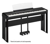 Yamaha P515B 88-Key Digital Piano Black bundled with the Yamaha L515 Piano Stand, the Yamaha LP1B 3-Pedal Unit, Padded Piano Bench, Dust Cover, Stereo Headphones, and USB Drive