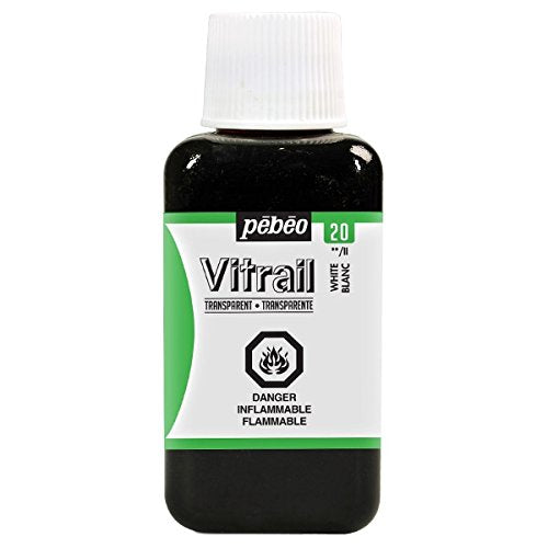 Pebeo 250ml Vitrail Stained Glass Effect Paint Bottle, White