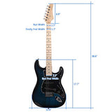ISIN Full Size Electric Guitar for Beginner with Amp and Accessories Pack Guitar Bag (Dark blue)