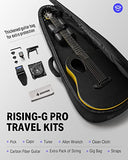 Donner Carbon Fiber Acoustic Guitar, 38 Inch Travel Acoustic Guitar Kits with Bag, Extra Strings, Exclusive Accessories - RISING-G PRO, Yellow