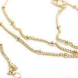 Wholesale 12PCS Gold Plated Solid Brass Satellite Beaded Ball Curb Thin Chain Bulk for Jewelry