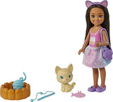 Barbie Chelsea Doll (Brunette) with Pet Kitten & Storytelling Accessories Including Pet Bed, Cat Toys & More, Toy for 3 Year Olds & Up