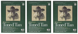 Strathmore 400 Series Tan Drawing STR-412-11 24 Sheet Toned Sketch Pad, 11 by 14", 11"x14" (Тhrее Pаck, Tan)