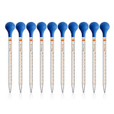 10pcs 10ml Glass Graduated Droppers Lab Pipettes Dropper Liquid Pipette with 10 Rubber Caps