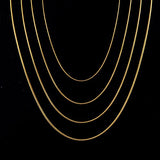 Gold Chain 18K Gold Plated Snake Chains for Necklace Jewelry Making 18inch 24pcs 1.2mm with Lobster