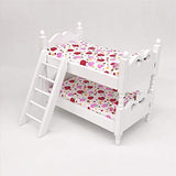 Aniwon Dollhouse Bunk Bed Wood 1:12 Handmade Fun Double Layer Dollhouse Furniture Miniature Twin Bed Dollhouse Supply