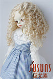 JD073 Long Mid Parting Curly BJD Doll Wigs Synthetic Mohair Doll Accessories (Blond, 8-9inch)