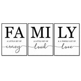Family A Little Bit of Crazy Print, Family Quotes, Family Sign, Living Romm Wall Art, Family Definition Print, Wall Decor Sign Art Family Unframed (8X10 INCH)