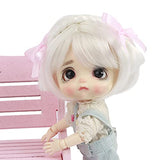 AIDOLLA Doll Wig for 1/8 5-6inch 13-15 cm Pony Braids BJD Mini Doll Wig Girls Gift Lati Yelow Synthetic Mohair Doll Hair (14)