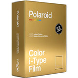 Polaroid Now I-Type Instant Camera - Black + Golden Moments Film - Holiday Everything Box Bundle