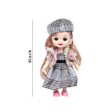 ONEST 4 Sets 6 Inch Dolls Cute Girl Dolls Include 4 Pieces Girl Mini Dolls, 4 Sets Handmade Doll Clothes, 4 Pairs of Doll Shoes (Cute Style)
