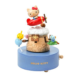 WOODERFUL LIFE Wooden Music Box | Hello Kitty with Plane | 1060824 | Hand Painting Exquisite Design Wonderful Gift for Family | Plays - Alle Vogel Sind Schon Da