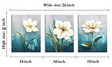 Modern Abstract White Flower Canvas Wall Art for Bedroom Wall Decor Picture Artwork Bathroom Decoration 12" x 16" x 3 Pieces