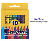 12 Pack Crayons - Wholesale Bright Wax Coloring Crayons in Bulk, 10 Per Box, 12 Box Bundle Art Set