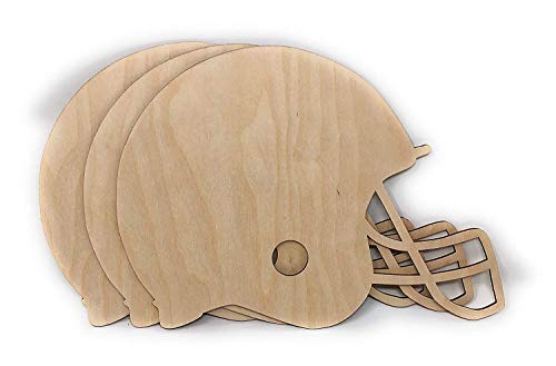 Wooden 12" Football Helmet Cutout Unfinished 1/8" Baltic Birch Football Helmet Craft Cutout Shape