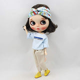 Original Doll Clohtes Outfit, Autumn Suit(Oversize Light Blue Shirt + Pants + Hairband + Handbag ), Doll Dress Up for 1/6 12inch Doll or ICY Doll- Fortune Days(YW-YF009)