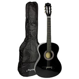 Martin Smith 38 Inch Acoustic Guitar, Black, With Case, Pick, Tuner, Strap, Extra Strings and 2 months of Lessons