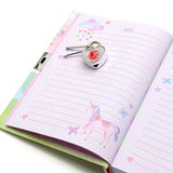 JewelKeeper Rainbow Unicorn Secret Diary, Heart Shaped Lock and Key, Private Journal