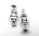 Set of Ten (10) Silver Tone Pewter Nutcracker King Charms