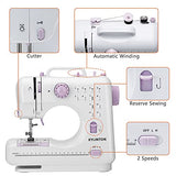 Kylinton Sewing Machine for Beginners Mini Sewing Machine for Kids, Electric Small Sewing Machine with Foot Pedal, 12 Stitches, High-Low Speeds, Replacement Feet and Extension Table, Automatic Winding for Cloth Girls Adults