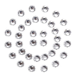288Pcs White Crystal Rhinestones,Glass Flatback Diamonds for Nail Face Makeup Art Crafts Clothes Glitter Decoration -(SS34,7.0mm,White)