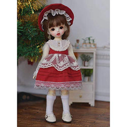 XSHION 3Pcs BJD Dolls Clothes Daily Cute Dress for 1/6 BJD Dolls - (Red) No Doll