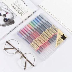 Premium MUJI Style Gel Ink Ball Point Pen [0.5mm] for Office School Stationery Supply (12PCS Colorful)