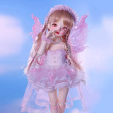 KDJSFSD 1/6 BJD Dolls 10.8 Inch Anime Doll SD Dolls Ball Jointed Doll DIY with Pink Princess Skirt Ribbon Shoes Wig Makeup Headband for Christmas Birthday Romantic Valentine's Day Gift