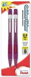 Pentel Quicker Clicker Automatic Pencil, 0.9mm, Assorted Barrel Colors, Color May Vary, 2 Pack