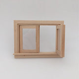 4 Set Dollhouse Furniture Wooden Unpainted 1 12 Scale Window Model (Features 2 Pane), Room Garden DIY Decoration