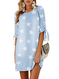 YOINS Womens Summer Crew Neck Mini Dresses Half Sleeves Sundresses Causal Tunic Dress