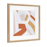 Kate and Laurel Mid-Century Modern Art Set, Set of 5, Natural, Bold Transitional Art Framed Under Glass