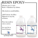 Unicone Art Epoxy Resin Art Kit - 1 Gallon Craft Resin Epoxy (0.5 Gallon Resin, 0.5 Gallon Hardener), High Gloss UV Resistant Odor-Free Art Resin, BPA-Free Clear and Non Toxic Epoxy Formula