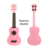 Honsing Kids Ukulele Pink, Soprano Ukulele for Beginner with Bag