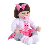 UCanaan Reborn Baby Dolls Lifelike Realistic Baby Doll Soft Body Dolls with Gift Set (One Plush Toy, 2 Sets Clothes and Other Baby Doll Accessories)