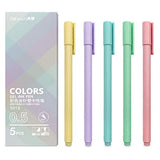 ESSSHOP Color Gel Ink Pens Set, 5 Pack Pens with Colored Refills, 0.5 mm Extra Fine Point, Perfect for Adult Coloring Books, Journaling, Drawing, Doodling, and Notetaking (Purple)