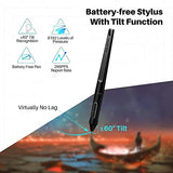 HUION KAMVAS Pro 16 Graphics Drawing Tablet with Screen Full-Laminated Tilt Battery-Free Stylus Touch Bar Adjustable Stand for Windows and Mac, 15.6inch Pen Display Bundle with Glove