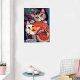 Diamond Painting Kits for Adults 5D DIY Full Drill Crystal Rhinestone Embroidery Arts Craft Wall Decor Two Special Cats 11.8 × 15.7in 1 Pack by SAROW