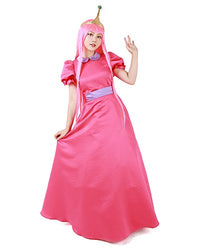 miccostumes Girl's Pink Princess Bubblegum Cosplay Costume with Crown (Pink)