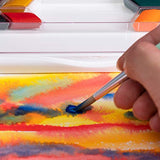 HIMI Watercolor Paint Set, Premium Watercolour Paint Box with 12 Colors Pigment,1 Hook Line Pen,1 Drawing Pencil, Watercolor Paper Pad,for Artists, Painting,Professionals, Beginner Painters-White Case