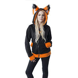 Pawstar YIP Fox Wolf Eared Hoodie Jacket - Large Orange