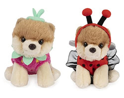 Bundle of 2 Itty Bitty Boo 5" Stuffed Animal Dog Plush, Ladybug and Strawberry