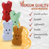 (24-Pack) 1.6” x 0.6” x 3.1” Unpainted Wooden Bunny Cutouts - MDF Easter Bunny Ornaments - Perfect for Home and Classroom Arts and Crafts - Full-Body Bunny Silhouette - Freestanding Wooden Bunnies