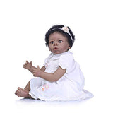 iCradle Real Life 22 inch 55cm Reborn Baby Dolls Nurturing Soft Silicone Realistic Looking Newborn Dolls Black Skin Girl Indian African Style Baby Doll Toy for Ages 3+