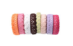 RayLineDo 8PCS Cotton Trim Ribbon Lace Self-Adhesive DIY Lace Decorative Tape Lace for Craft