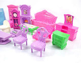 22PCS Mixed Dollhouse Play Set, Plastic Model Furniture Styling Miniature Rooms Accessories Baby Kids Pretend Play Toys for Kids Gift, Sweet Style Beautiful Colors Supplement to The Doll House