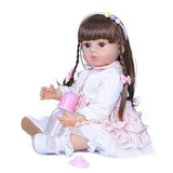 22 inch Reborn Baby Dolls Toddler Full Silicone Body Newborn Girl Cute Open Eyes Look Real Xmas Gift for Boys Girls