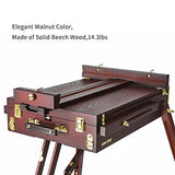 MEEDEN French Easel,Beech Wood Sketch Easel Box with Foldable Legs,Drawer Storage and Palette Tray,Portable Artist Easel for Outdoor Painting,Tripod Easel Stand for Sketching,Displaying