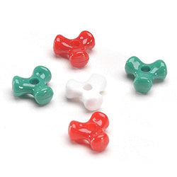 Darice 0601-15 Plastic Tri-Beads-Opaque Christmas Colors