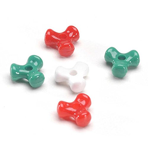 Darice 0601-15 Plastic Tri-Beads-Opaque Christmas Colors